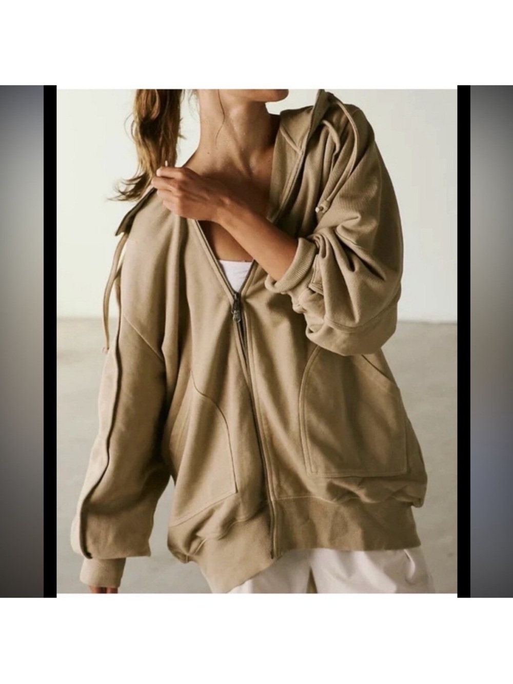 Free People Clay Tan Headliner
Sweater Jacket Size Medium Oversized
